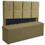 Imagem de Kit Cabeceira Poliana+ Calçadeira Kiara Solteiro 90 CM Suede Camurça - D A Decor