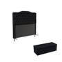 Imagem de Kit Cabeceira Pollux 140 e Calçadeira Sagitarius N-024 Veludo Preto Aradecor