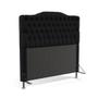 Imagem de Kit Cabeceira Pollux 140 e Calçadeira Sagitarius N-024 Veludo Preto Aradecor