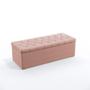 Imagem de Kit Cabeceira Pollux 140 e Calçadeira Sagitarius N-031 Veludo Rosê Claro Aradecor