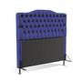 Imagem de Kit Cabeceira Pollux 140 Modulada Estofada e Calçadeira Sagitarius A-019 Couro Artificial Azul Aradecor