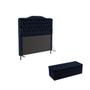 Imagem de Kit Cabeceira Pollux 140 Modulada Estofada e Calçadeira Sagitarius N-025 Veludo Azul Marinho Aradecor