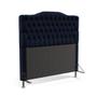 Imagem de Kit Cabeceira Pollux 140 Modulada Estofada e Calçadeira Sagitarius N-025 Veludo Azul Marinho Aradecor