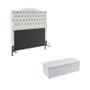 Imagem de Kit Cabeceira Pollux e Calçadeira Sagitarius 160 Para Cama Queen  Branco Aradecor
