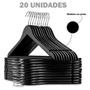 Imagem de Kit Cabide De Madeira Preto Com 20 Unidades Premium