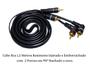 Imagem de Kit Cabo Rca 1,5 Metro + 2 Cabo Y 2 Macho 1 Femea P/ Modulo Amplificador Cabos Emborrachados Resistente rca anti ruidos