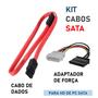 Imagem de Kit Cabo Sata de Dados e Adaptador de Força - Serial Ata cabo Sata para Hd de Computador