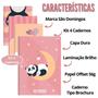 Imagem de Kit Caderno Brochura Capa Dura Grande Panda My Friend 4un 80 folhas Rosa Escolar Ensino Fundamental Infantil