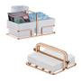 Imagem de Kit Café 2 Peças Porta Guardanapos Com Peso Suporte Sachês Cobre Rose Gold - Future