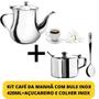 Imagem de Kit Café Da Manhã Com Bule Inox 280ml + Açucareiro Com Colher Inox Elegante Cozinha Para Café Chá E