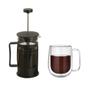 Imagem de Kit Cafeteira Francesa 600Ml + Caneca Vidro Duplo 260Ml