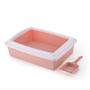 Imagem de Kit Caixa de Areia Para Gatos e Pazinha Banheiro Media Rosa