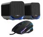 Imagem de Kit Caixa de Som 12W RMS Led Azul e Mouse Ergonomico 6 Botões 4800 Dpi Led RGB Combo Gamer Knup