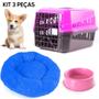 Imagem de Kit Caixa de Transporte nº1 Rosa + Cama Nuvem M + Comedouro 600ml