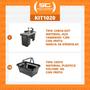 Imagem de KIT - Caixa Supermercado Empacotador Check-out 1,5m Recorte + 10 Cestos de Compras Preto