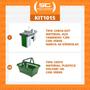 Imagem de KIT - Caixa Supermercado Empacotador Check-out 1,5m Recorte + 20 Cestos de Compras Verde
