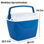 Imagem de Kit Caixa Termica Azul Cooler Pequeno 6 L Mor + Garrafa Squeeze 500 Ml para Lanches e Bebidas