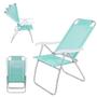 Imagem de Kit Caixa Termica Preta Cooler 12 L com Alca + Cadeira 4 Posicoes Verde Hortela para Praia