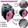 Imagem de Kit caixa transporte n3 pet + comedor/bebedor + coleira