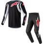 Imagem de Kit Calça + Camisa Alpinestars Fluid Lucent 2024 Preto/Branco