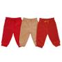 Imagem de Kit Calça de Plush Lisa Com Punho e Laço De Cetim