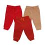 Imagem de Kit Calça de Plush Lisa Com Punho e Laço De Cetim