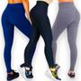 Imagem de Kit Calça Legging Cós Alto + Camiseta Corrida Academia Fitness Dry PLT 384