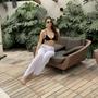 Imagem de Kit Calça Prantola Feminina e Bolsa Saida de Praia Tricot Moda Verão