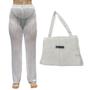 Imagem de Kit Calça Prantola Feminina e Bolsa Saida de Praia Tricot Moda Verão
