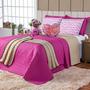 Imagem de Kit Cama Colcha Infantil Cobre Leito Donuts Dog Pink Dupla Face c/ Almofadas Casal Queen 07 Peças