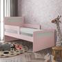 Imagem de Kit Cama Infantil Solteiro Isa com Grade Lateral e Cômoda Isa Rose