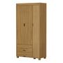 Imagem de Kit Cama Solteiro Para Quarto MDF Com Guarda Roupa 3 Portas 2 Gavetas Design Classico Moderno Linha Bela