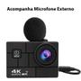 Imagem de KIT Câmera De Ação H9RS 4K + Bateria Extra Microfone Externo Estabilizador EIS Controle WiFi Sport Moto
