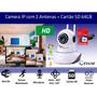 Imagem de Kit Câmera Ip P2p 1.3mp Wifi Com 2 Antenas E Cartão De Memória 64gb