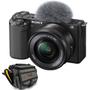 Imagem de Kit Câmera Mirrorless Sony Zve10 Com Lente 16-50mm + Bolsa Com Alça Optisom