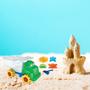 Imagem de Kit Caminhão Caçamba Areia Brinquedo Verão Forminhas Pazinha de Praia