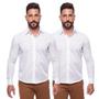 Imagem de Kit Camisa Social Masculina Manga Longa Slim 2 Cores Iguais