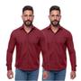 Imagem de Kit Camisa Social Masculina Manga Longa Slim 2 Cores Iguais