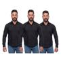 Imagem de Kit Camisa Social Masculina Manga Longa Slim 3 Cores Iguais