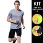 Imagem de Kit Camiseta Academia Fitness Corrida PROTEÇÃO SOLAR UV SOLAR + Shorts Tactel ELASTANO 711