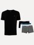 Imagem de Kit Camiseta Masculina Dudalina Soft Pima Cotton Preta e Cueca Boxer Lacoste 3UN