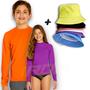 Imagem de Kit Camiseta Proteção Solar UV + Chapéu Bucket Praia INFANTIL PLT 363
