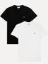 Imagem de Kit Camisetas Lacoste Masculinas Jersey Pima Cotton Preta/Branco 2UN