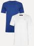 Imagem de Kit Camisetas Tommy Hilfiger Masculina Essential Branca/Azul Royal 2UN