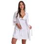 Imagem de KIT Camisola Amamentação com Robe Branco + Camisola Amamentação Estilo Sedutor - V214