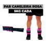 Imagem de Kit Caneleira Rosa 3kg, 4 kg e 5 kg