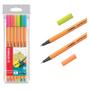 Imagem de Kit Caneta Fineliner 0.4mm Point 88 6 Cores Neon - Stabilo