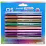 Imagem de Kit Caneta Marca Texto Cis Lumini Metallic Com 08 Cores