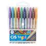 Imagem de Kit Canetas CIS Trigel Metálico 1.0mm - 10 Canetas