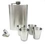 Imagem de Kit Cantil de Whisky c/ 4 Copos Shot e Funil - Cantil Inox 9oz - 270ml